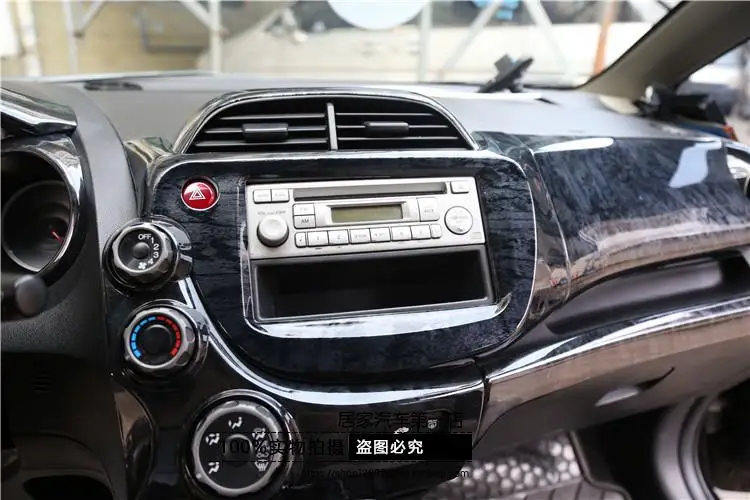 Для 2008-2013 Honda 2Gen Fit черная персиковая деревянная рамка Радио Аудио Панель тире крепление отделка комплект для переоборудования фасции лица объемная рамка
