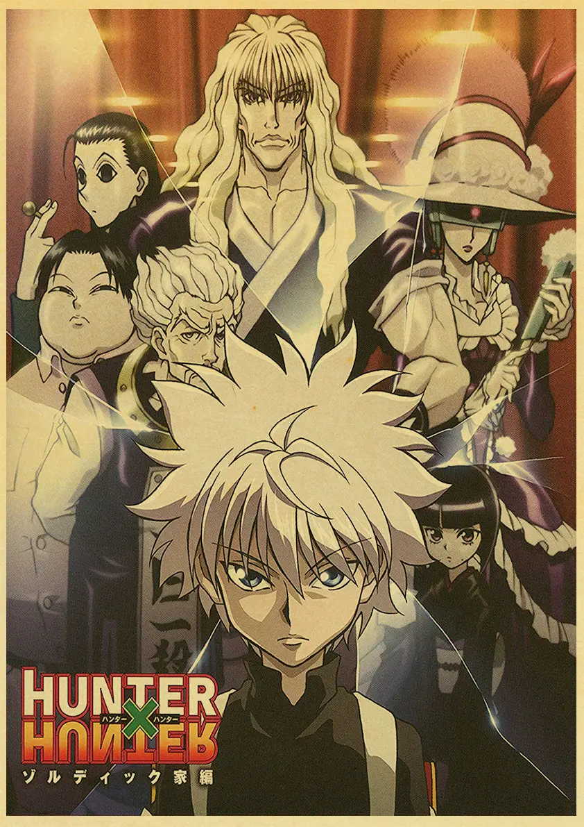 Hunter x Hunter Poster Popular Classic Japanese Anime Home Decor Retro Poster Prints Kraft Paper Wall Art Home Room Decor - Цвет: E170