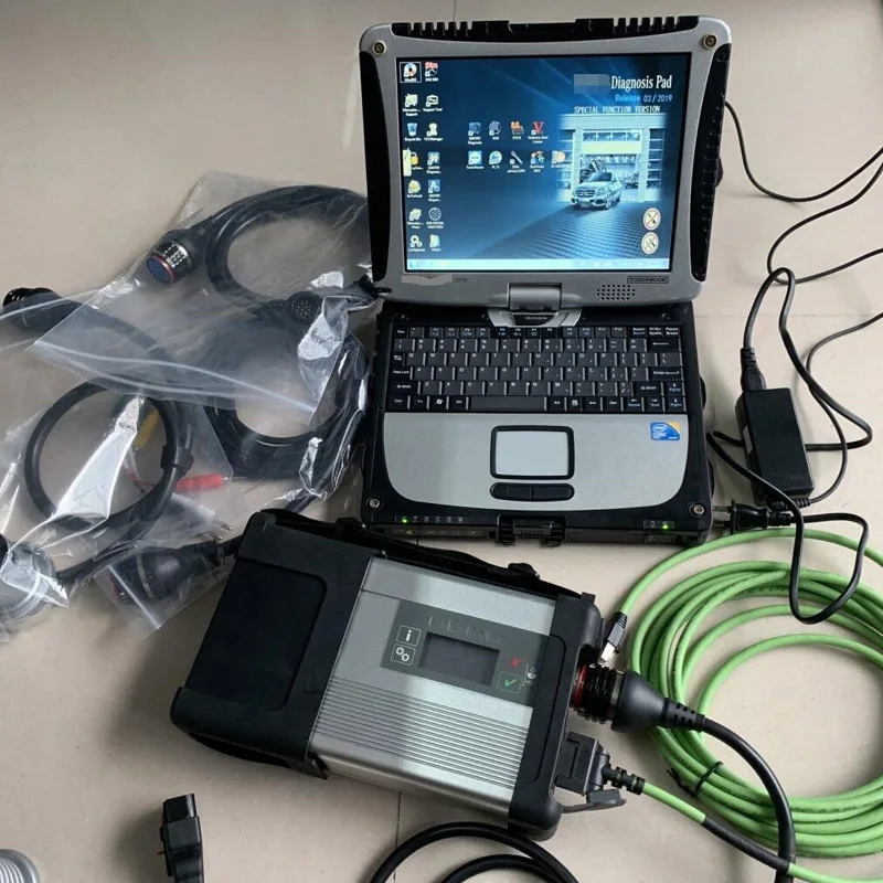 

professional diagnosis tool MB Star C5 SD Connect 5 used Laptop CF19 touchscreen tablet Software HDD 2019.09V support old car