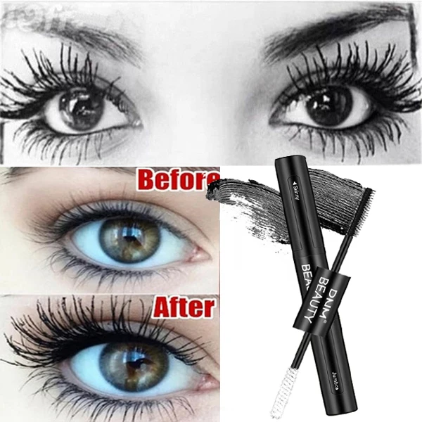 Тушь для ресниц из черного шелка 4D удлиняющая и завивающая с двойной головкой| |