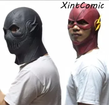 

The Flash Mask Barry Allen Mask Cosplay Costume Prop Halloween Red Full Head Latex Party Superhero Movie Masks Adult