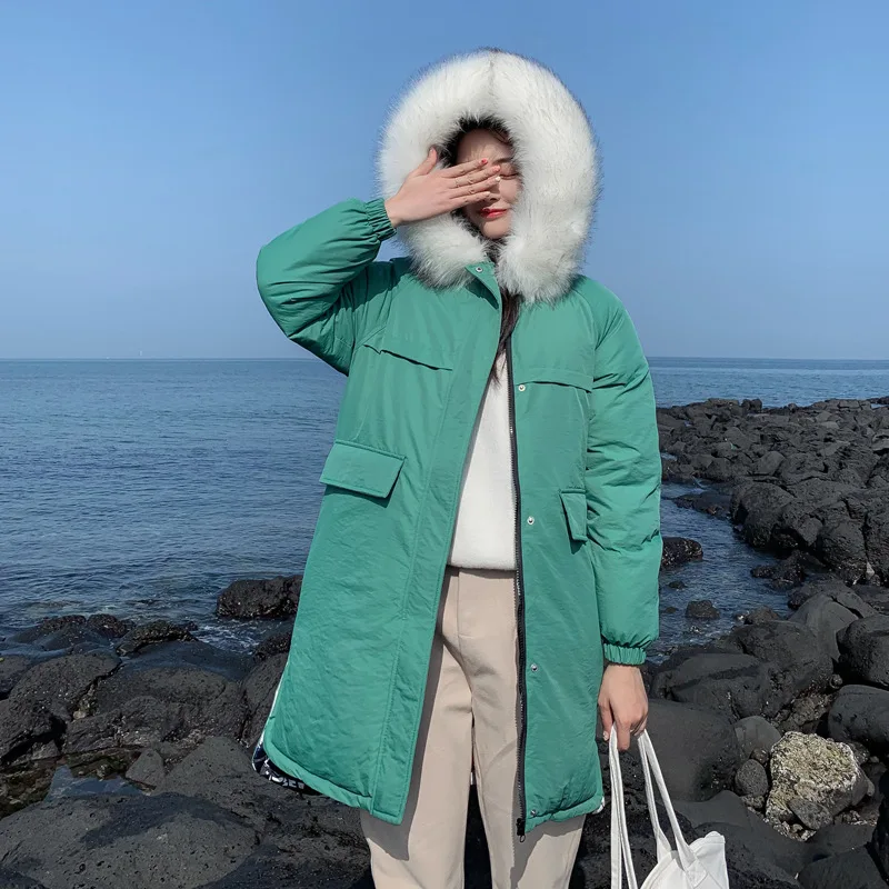 

Korean-style Cotton-padded Clothes Women's 2019 Winter Hot Sales Mid-length Reversible down Jacket Cotton-padded Clothes Women's