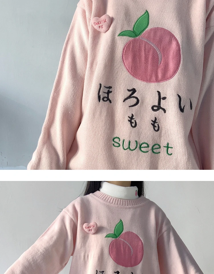 Sweet Peach' Kawaii Pullover One Size - 6 - Kawaii Mix