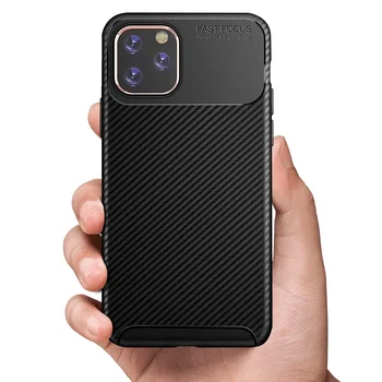 

500pcs Carbon Fiber Diamond Grid Design Silicon Soft TPU Case For iPhone 11 Pro Max XS XR X 8 7 6 6S Plus Shockproof Slim Cover