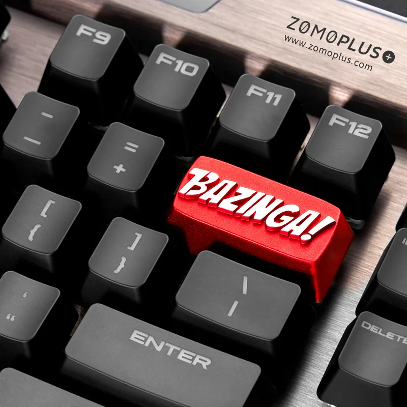 Zomo Bazinga Artesanal Keycap Anodizado Alumínio Compatível Cherry mx Interruptor Backspace Vermelho Prata Colorway Cnc - Imagem 6