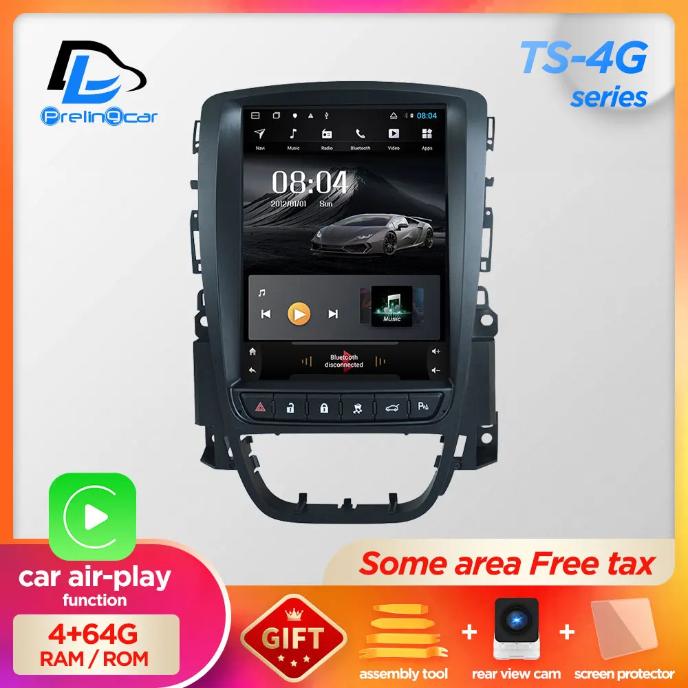 4G RAM Vertical screen android 9.0 system car gps multimedia video radio player in dash for opel ASTRA J car navigaton stereo
