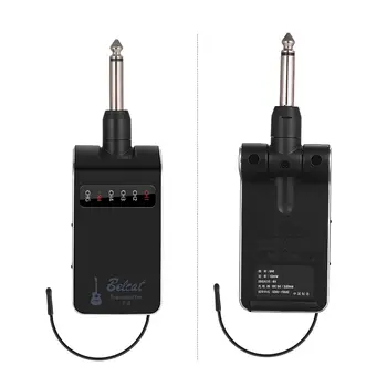 

Belcat T3R3 UHF Electric Guitar Transmitter Receiver Rechargeable Guitar Wireless System4 Channels Max.100M Transmission Range