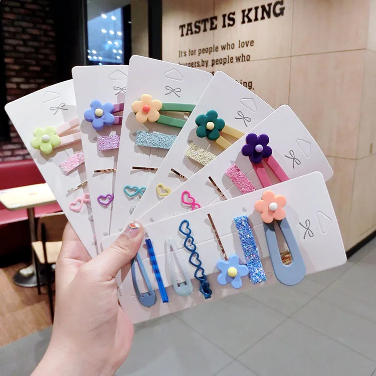 

1Set Korea Small Flower Women's Hairpin Girls Suit Barrettes Lovely Hair Grips Hair Accessories HeadWear