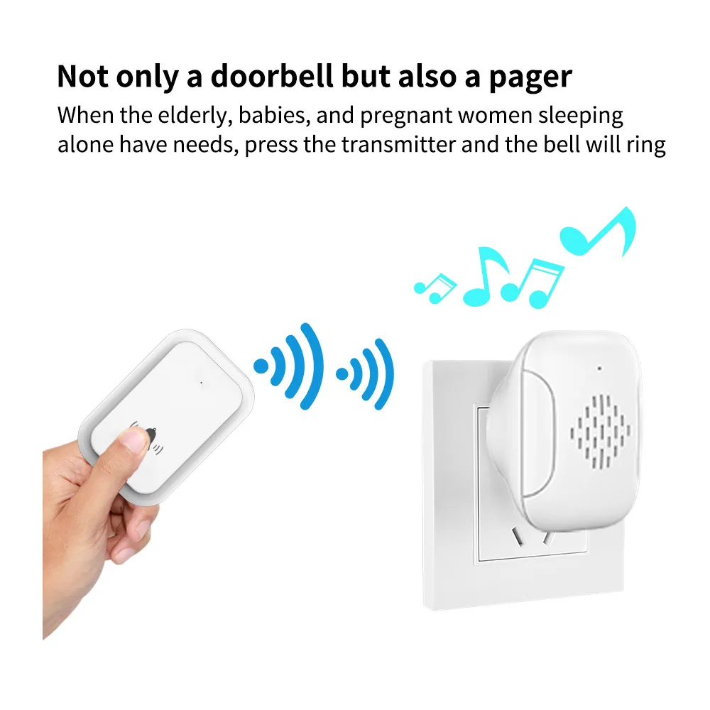 Szaoju Outdoor Wireless Doorbell EU/US Smart Home Life Doorbell Sets Motion Sensor 150M Distance 433.92MHz Button Alarm Sensor