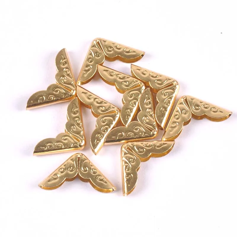 50pcs 14x14mm Antique Metal Book Scrapbooking Notebook Albums Menus Folders Corner Protectors Bronze Tone C3055