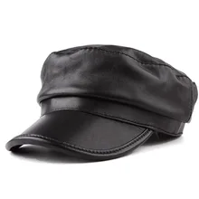 Кожаная шапка с гусиным язычком; Женская осенне-зимняя шапка из овечьей кожи для отдыха; восьмиугольная шапка в Корейском стиле; берет со звездами того же стиля
