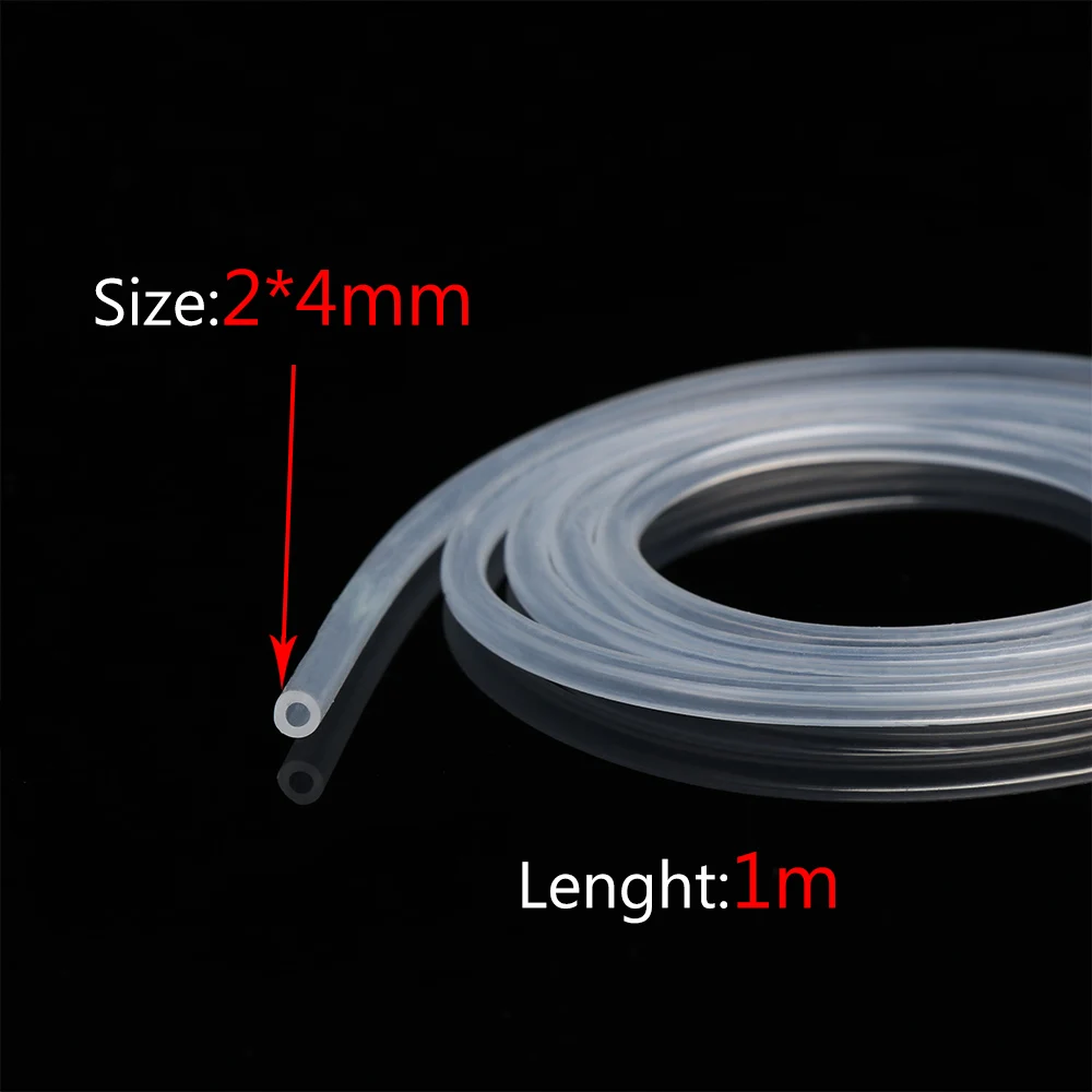 1 м Еда Класс прозрачный силиконовый штамп резиновый шланг, 4, 5, 6, 7, 8, 9, 10, 11, 12, 14, 16 мм из Диаметр Гибкая силиконовая труба - Цвет: 2x4 mm