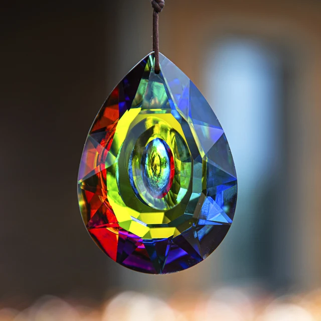 H & D 76Mm Ab-Color Crystal Prism Suncatcher Ablak Függő Dekoráció Medál Csillár Alkatrészek Otthoni Esküvői Figura Diy - Image 2