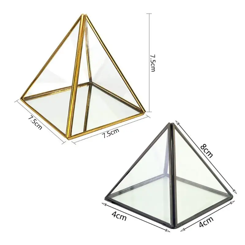 Пирамида коробка для хранения стеклянный террариум дизайн ювелирных изделий держатель прозрачный граненый суккулент воздуха растение плантатор коробка/Keepsake дисплей миска