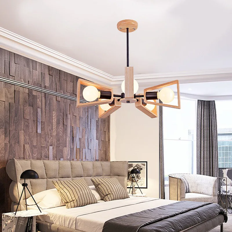 

Nordic modern LED E27 Windmill Chandelier Tree Lighting Wooden lamp Hanging Light Indoor home Kitchen Dining room Bedroom