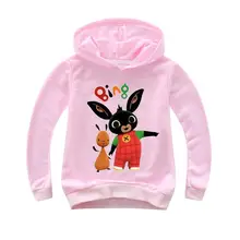 С мультяшным кроликом Bing худи «кролик» для девочек детские забавные Для мальчиков ясельного возраста футболки для девочек футболки; топы; Повседневная одежда