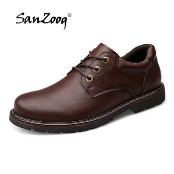 

Men First Layer Genuine Leather Man Shoes High Quality Martins Chaussure Homme Cuir Elevator Shoes Work Footwear Plus Size 47