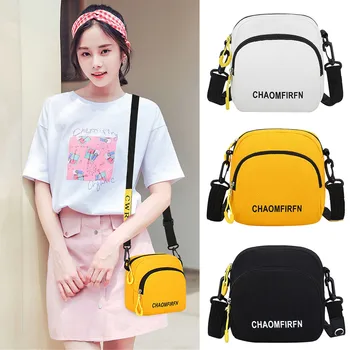 

Women Canvas Messenger Bag Pure Color Casual small Cross-body Bag Tote Outdoor Bag Handbag Zipper Shoulder Bag sac borse A40