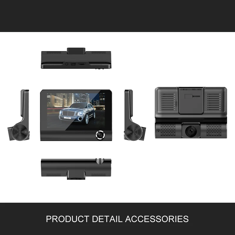 XPX P9 Автомобильный видеорегистратор Камера заднего вида Full HD 4 дюймов OLED три камеры g-сенсор салон камера Ночная запись Автомобильная камера видеорегистратор