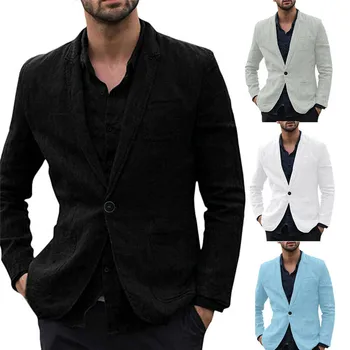 

Mens Fashion Brand Blazer England Style Casual Slim Fit Suit Jacket Male Cotton Linen Blazers Men Coat Jacket For Men Business