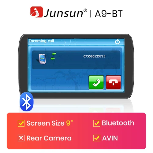 Junsun " HD Автомобильный gps навигатор FM Bluetooth AVIN Navitel новейшая Европейская карта Sat nav грузовик gps навигаторы автомобильные A9 - Размер экрана, дюймов: No Camera With BT