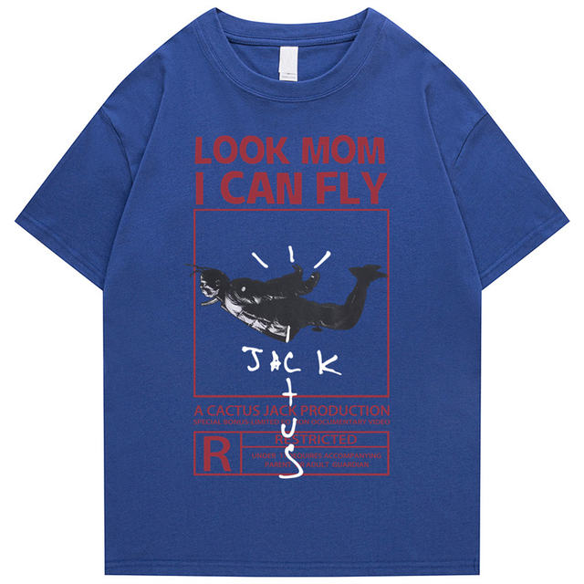TRAVIS SCOTT LOOK MOM I CAN FLY THEMED T-SHIRT