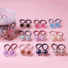 Создать метод BB20 Детские аксессуары для волос милые лопнутые бусины в коробке для завязывания волос резинка для девочек не повреждает голову волос