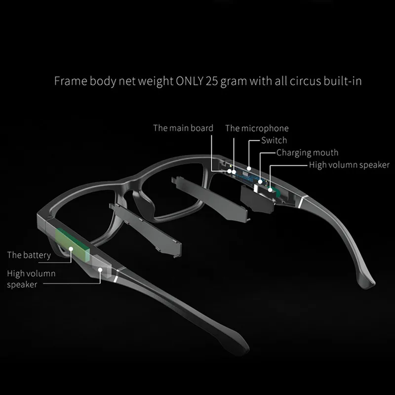 Очки с защитой от синего света, умные наушники, беспроводные bluetooth, музыкальный плеер, сменные очки для мобильного телефона, гарнитура для воспроизведения очков