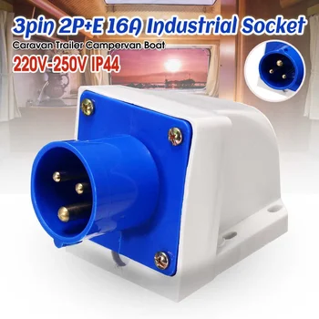 

3Pin 220V-250V 16A Industrial Plug Sockets Blue Waterproof IP44 Inlet Socket Connector PO112