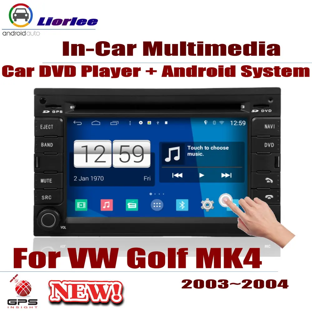 Для VW Golf MK4 2003-2004 автомобильный Android DVD GPS плеер навигационная система HD экран Радио