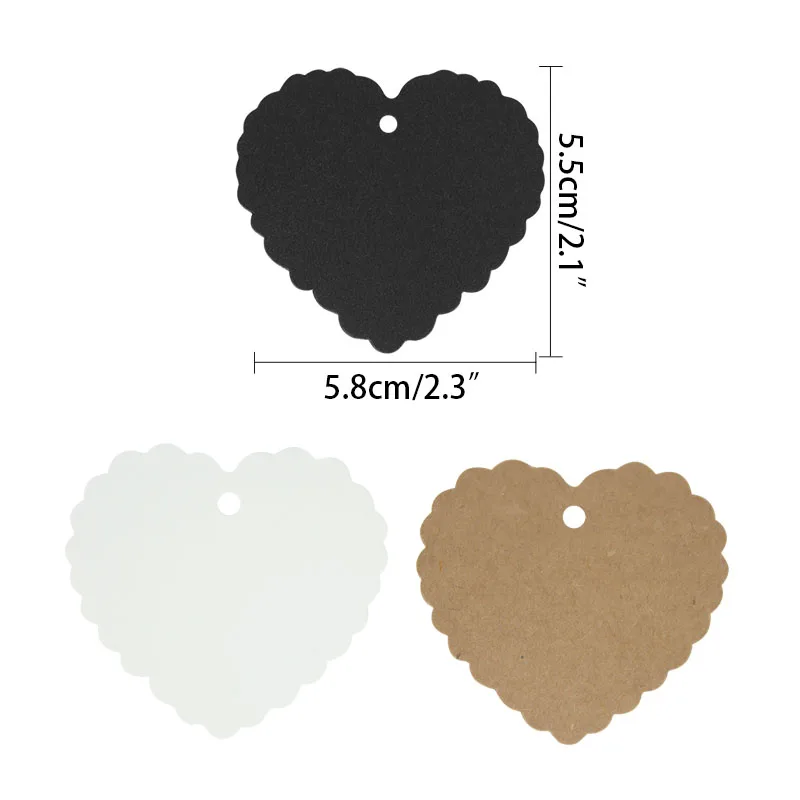 Heart Shaped White Black Brown Kraft Paper Tags Gardening Labels DIY  Wedding Note Blank Craft Gift Tag 6x5.5cm 100pcs/lot - AliExpress