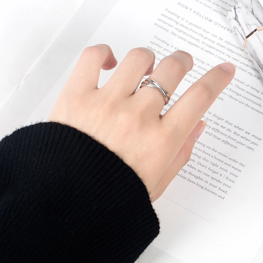 New Bohemia 100% 925 Sterling Silver Fashion 3 Ring Combination Ring  6-11 Size  Personality  Woman Party Jewelry gift