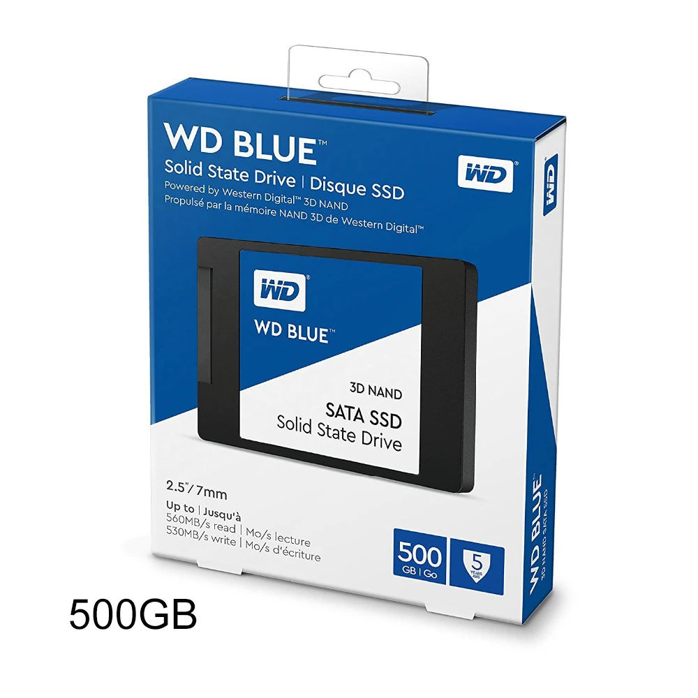 Western Digital 500GB WD Blue 3D NAND Internal PC SSD - SATA III 6 Gb/s,  2.5"/7mm, Up to 560 MB/s - WDS500G2B0A - AliExpress Computer & Office