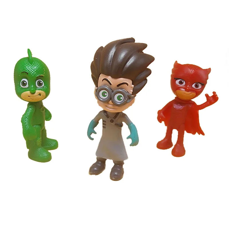 6pcs /set Cartoon Pj Mask 2018 Character Pj Masks Catboy OwlGilrs Gekko Masks Figures Anime Figure Toys for Children Gift S08