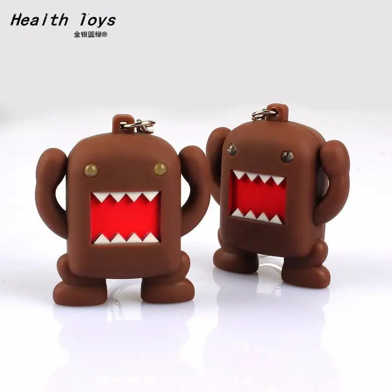 Так классно! Ультра яркий светодиодный мини Domo kun светодиодный брелок с фонариком со звуковым брелоком детские подарки