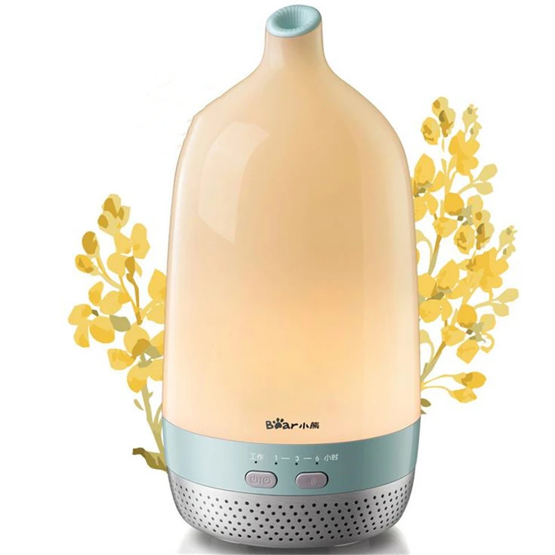 

Bear JSQ-D02E1 Mini Desktop Fogging Humidifier 200ml 9W Power for Home Office Yellow Pink Purle LED Color Lights
