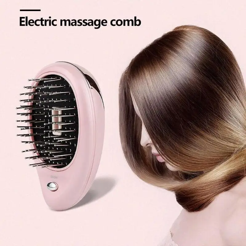 

Electric Ionic Hair Brush Mini Anti-static Hair Straightener Massage Comb Portable Hair Brushes Straightening for Outdoor Travel