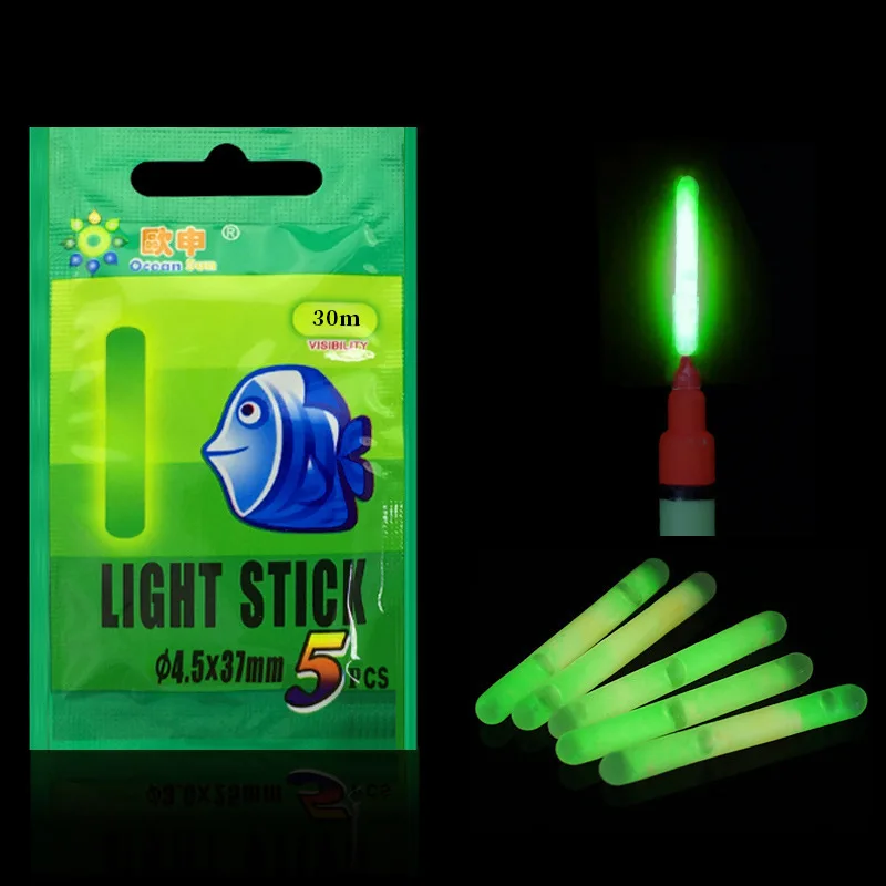5 шт. рыболовных поплавков световая палочка флуоресцентная Lightstick ночного