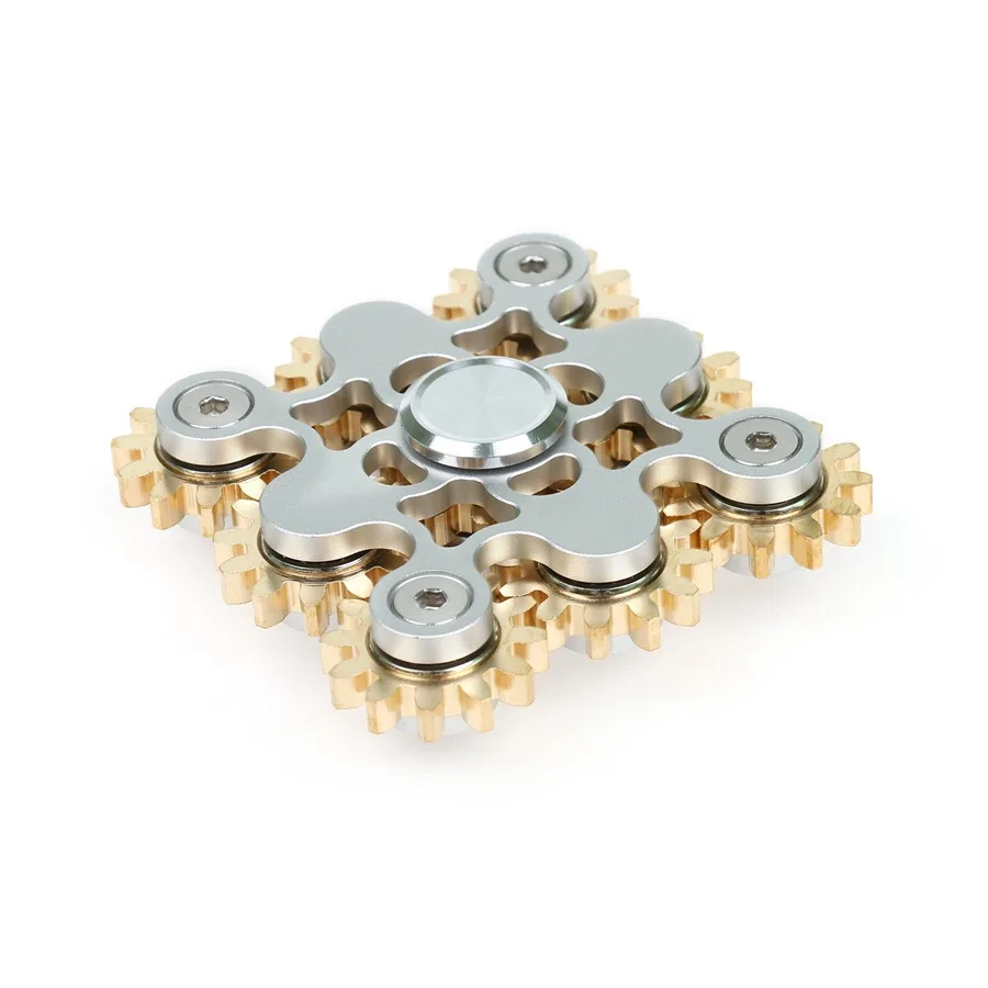 9-gear gold Металл 9 Шестерни связь ручной палец Спиннер волчок Новинка Gryo игрушки - Цвет: 9-gear gold