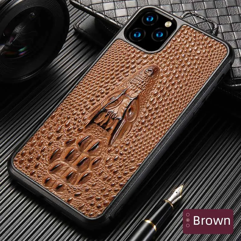 Натуральная кожа 3D кран чехол для телефона для iPhone 11 11 Pro 11Pro max 6 6S 7 8 7plus 8plus X XS max XR анти-осенняя крышка - Цвет: brown