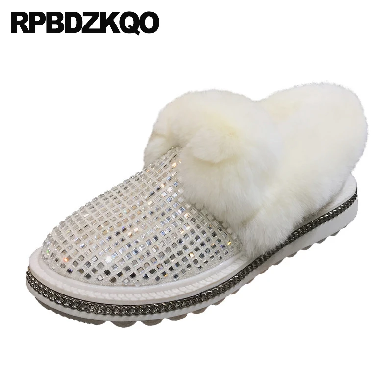 dichtheid rivaal Compliment Round Toe Booties Diamond Beige Suede Furry Muffin Rhinestone Shoes Fur  Designer Creepers Flatform Winter Snow Boots Women Ankle - Women's Boots -  AliExpress