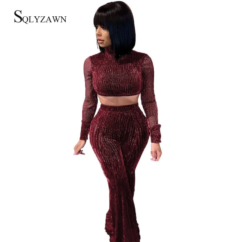 Sexy Glitter Mesh Transparent 2 Piece 