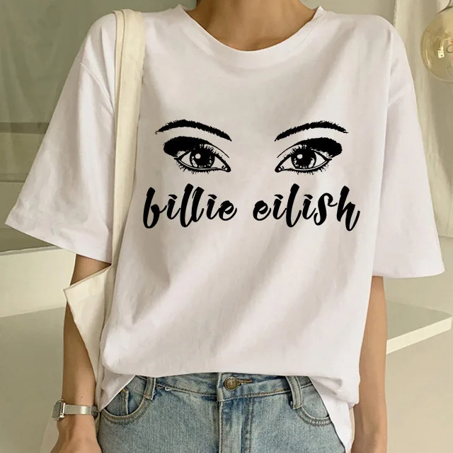 Billie Eilish футболка в стиле хип-хоп забавная Футболка женская футболка топы Женская одежда уличная одежда