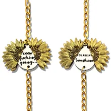 JCYMONG,, золотой цвет, можно открыть, Подсолнух, очаровательный браслет, модный, ты мой солнечный свет, браслет для женщин, девушек, друзей, ювелирное изделие