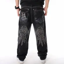 Pantalones vaqueros holgados para hombre, pantalón de skateboard, hip hop, Rap, color negro, nueva moda