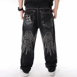 Pantalones vaqueros holgados para hombre, pantalón de skateboard, hip hop, Rap, color negro, nueva moda