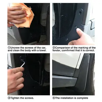 

4pcs/set Automobile Mudguards Fender Guards Mud Flaps ABS Plastic With Screw For Tesla Model X 2016-2019 Replacement