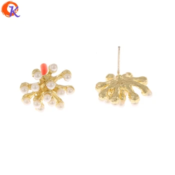 

Cordial Design 50Pcs 15*17MM Jewelry Accessories/Earring Findings/DIY Parts/Imitation Pearl/Flower Shape/Hand Made/Earrings Stud