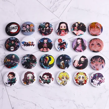 

12pcs/set Anime Demon Slayer Kimetsu No Yaiba Kamado Tanjirou Cosplay Prop Pin Brooch Kamado Nezuko Badges Button Brooch Pins