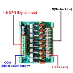 8-канальный вход NPN PLC AC усилитель доска контрольный тиристорный изоляция оптопары для бесконтактной твердотельные реле Модуль Выход AC 220V